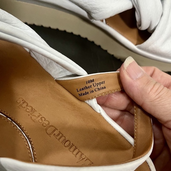 L'Amour Des Pieds Amiens White Women's Soft Leather Sandals Size 10M - Picture 9 of 9